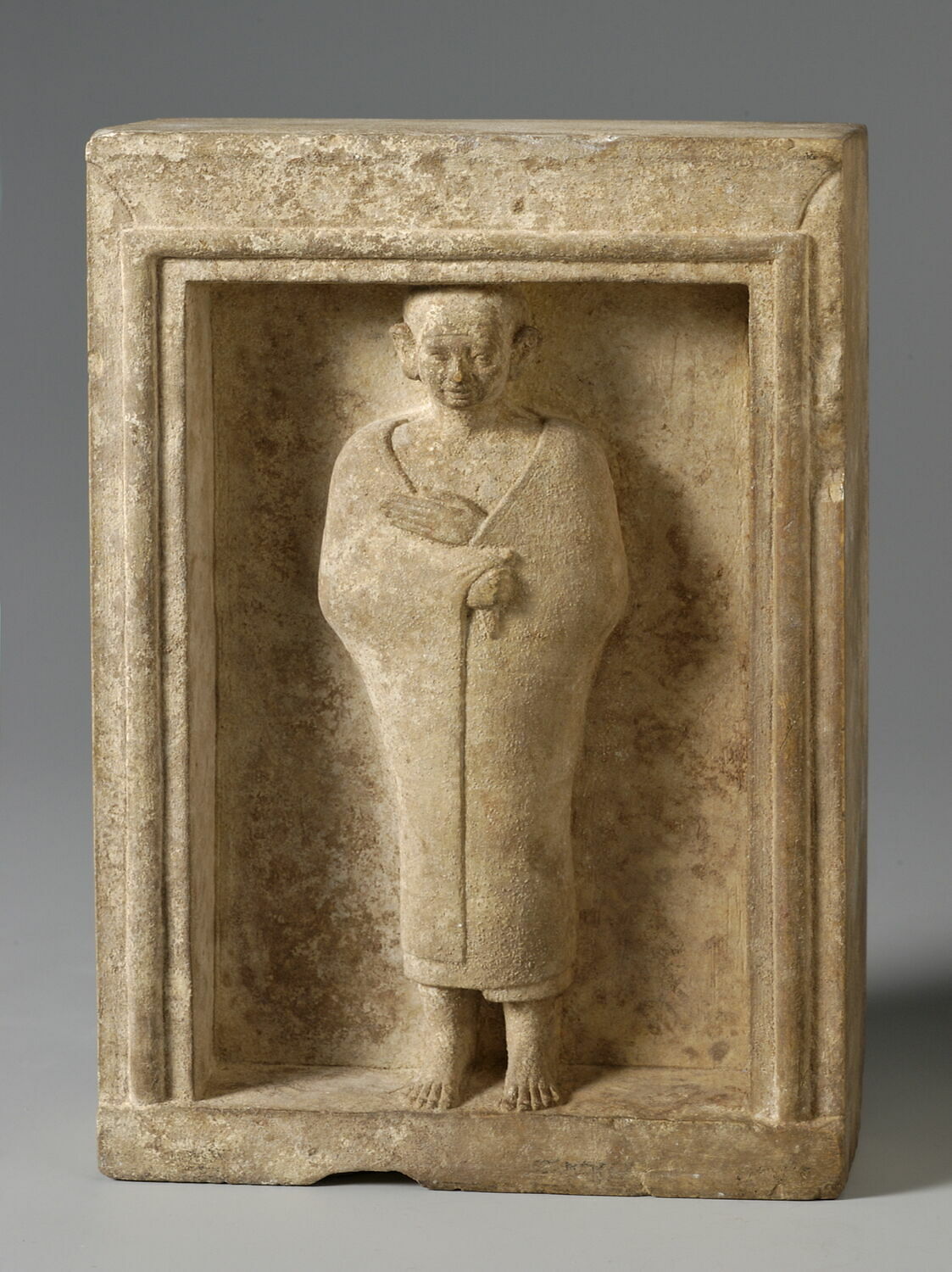 stèle en façade de naos ; statue, XIIe dynastie (attribution d'après style) (-1974 - -1781)