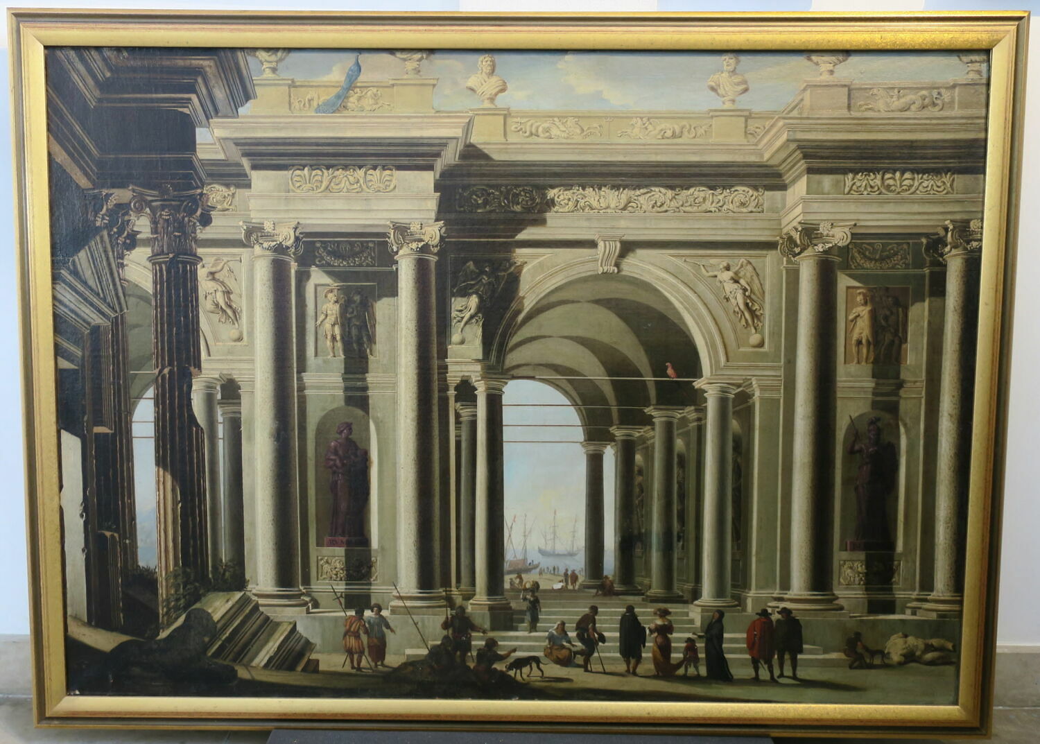 Personnages sous un portique, Codazzi, Niccolo, 4e quart du XVIIe siècle (vers 1681 - 1682)