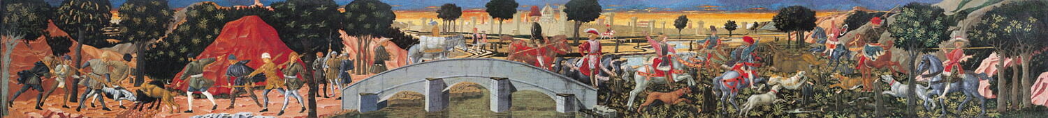Scène de chasse (Panneau de cassone), Anonyme, Milieu du XVe siècle (1440 - 1460)