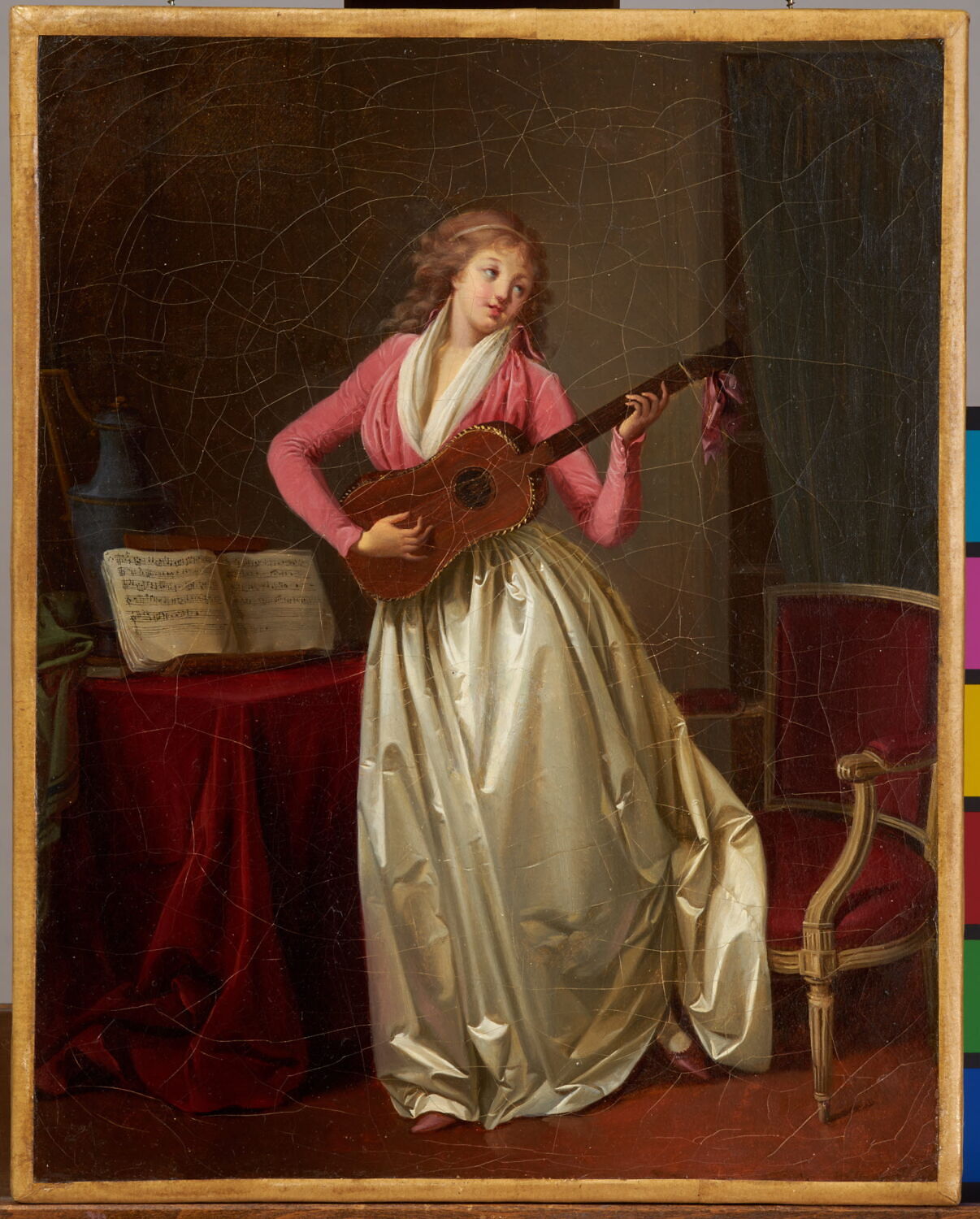 Nina chantant la romance, dit aussi Femme à la mandoline, Van Gorp, Henri Nicolas, Fin du XVIIIe siècle - début du XIXè siècle (1775 - 1825)