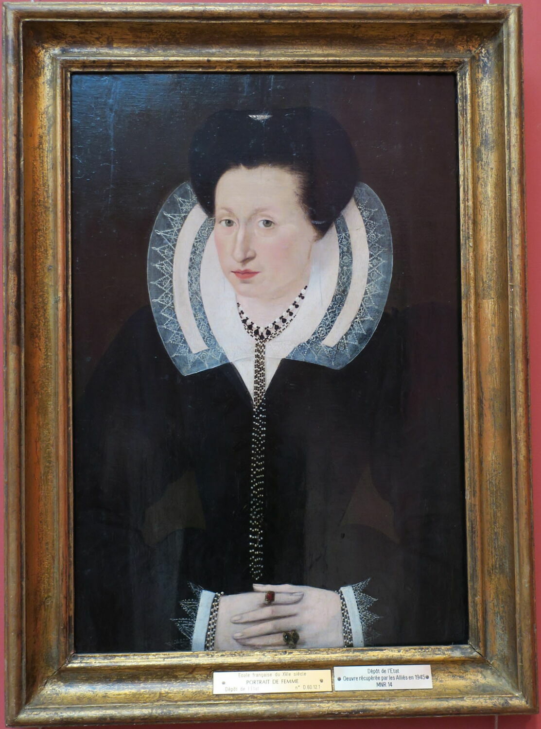 Portrait de femme à mi-corps, Anonyme, XVIe siècle (Vers 1570) (1570)