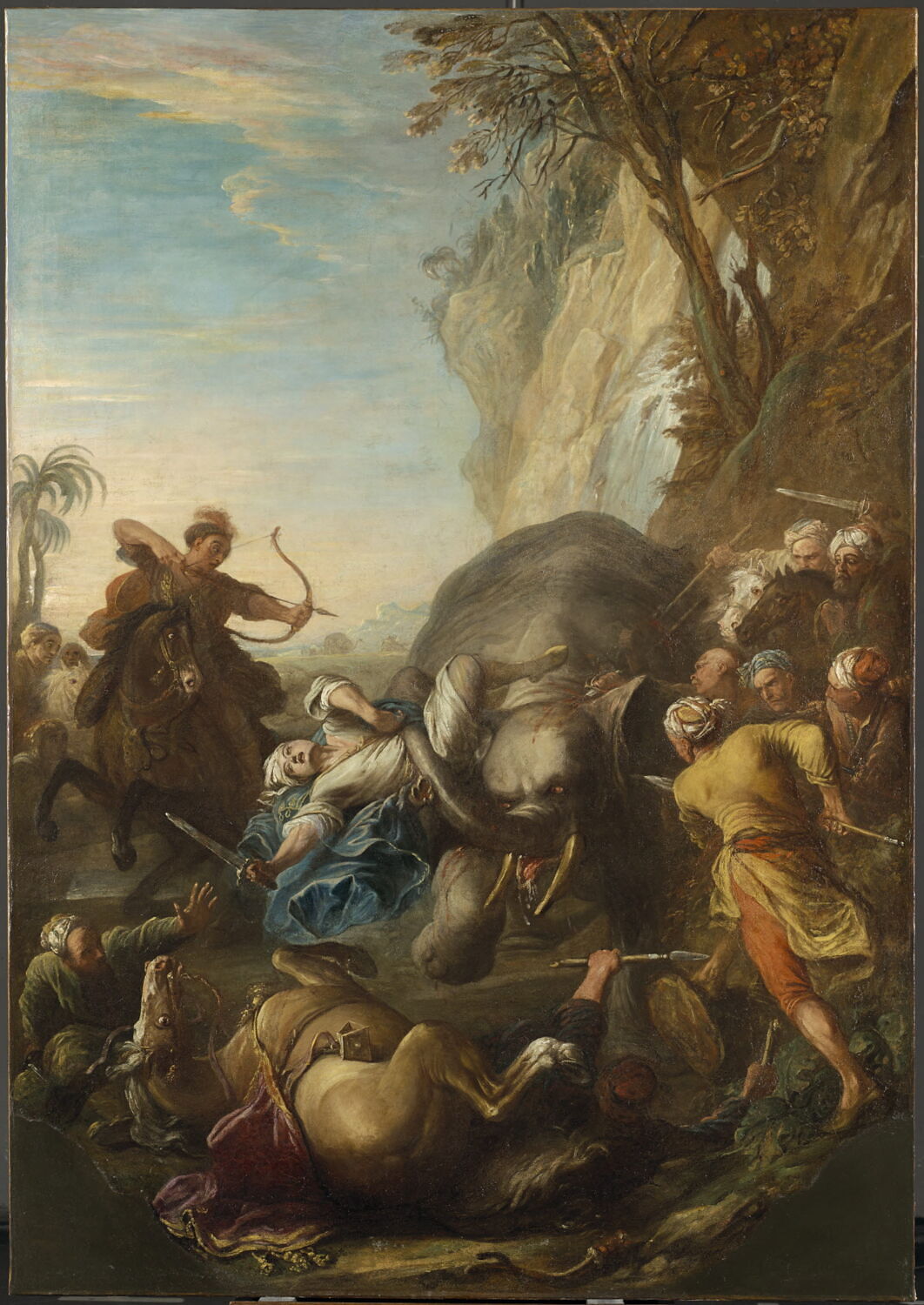 Chasse à l'éléphant, Parrocel, Charles, 2e quart du XVIIIe siècle (1737)