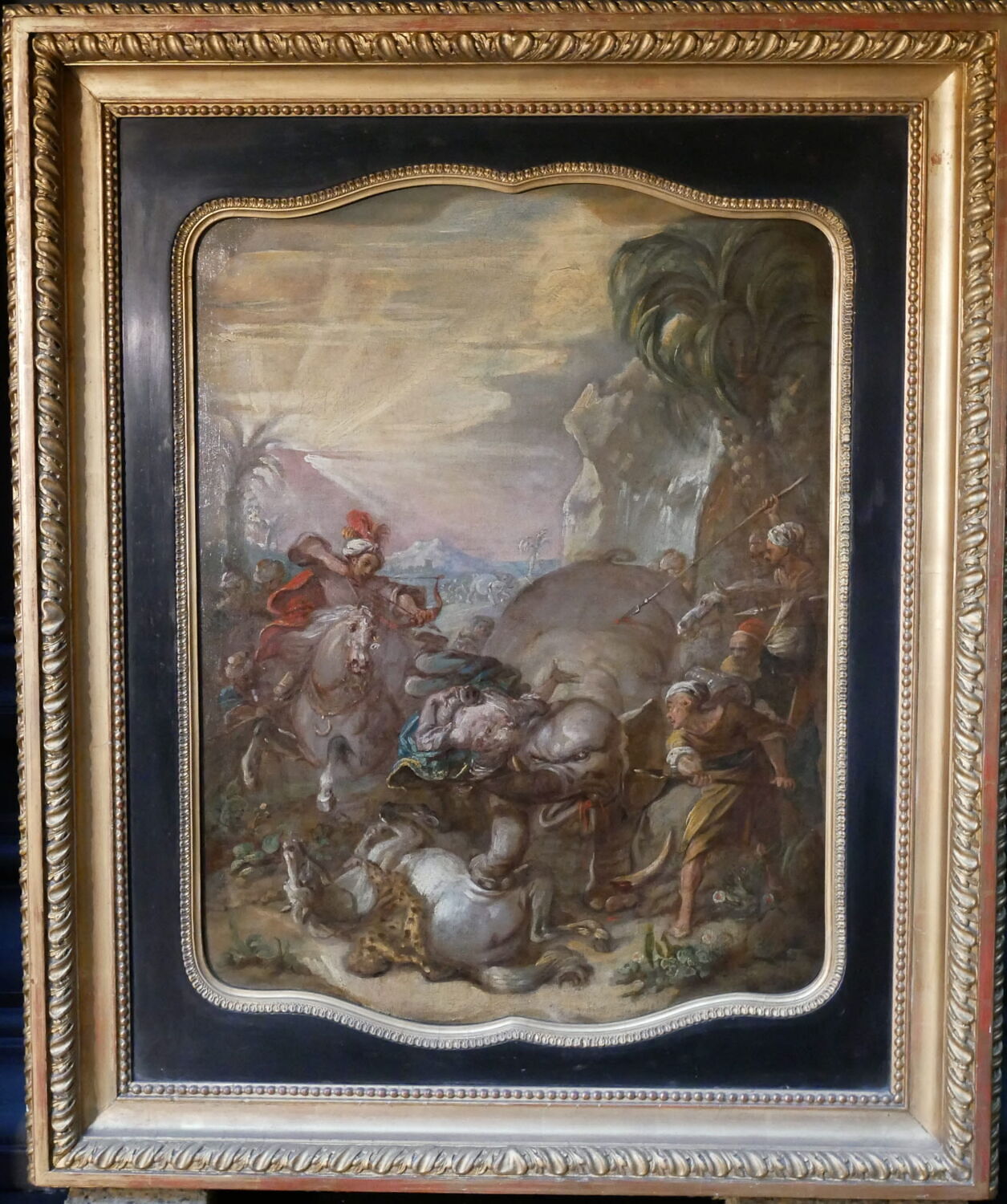 Chasse à l'éléphant (esquisse), Parrocel, Charles, 2e quart du XVIIIe siècle (1738)