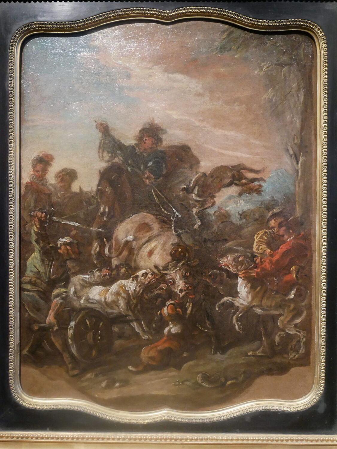 Chasse au taureau sauvage. Esquisse, Parrocel, Charles, 2e quart du XVIIIe siècle (1738)