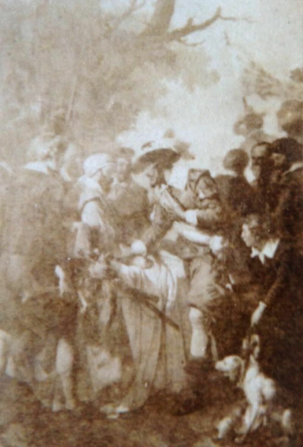 Henri IV rencontre Sully blessé à la suite de la bataille d'Ivry, d'après Les Mémoires de Sully, Vincent, François-André, XIXe siècle (1875)