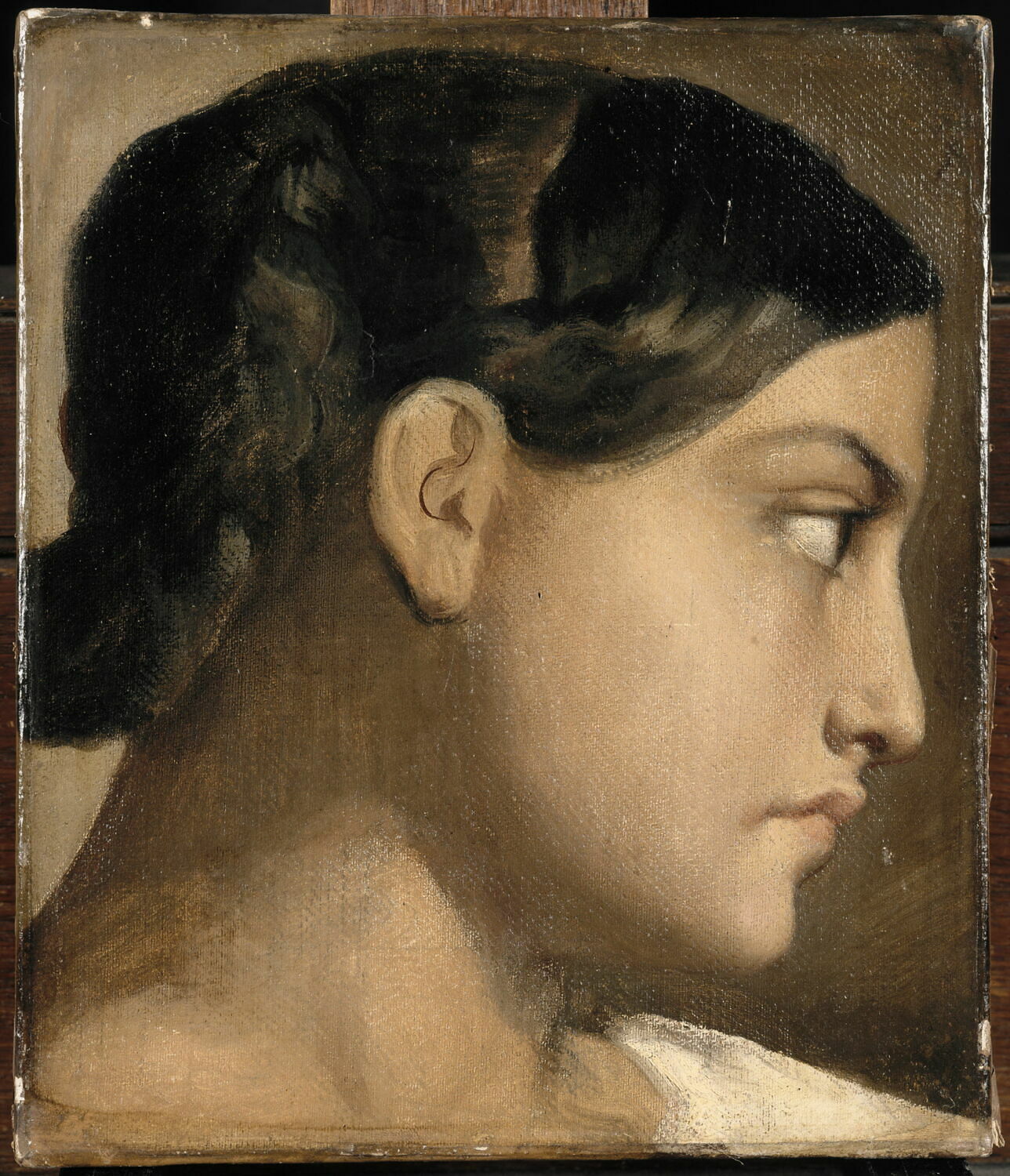 Tête de femme italienne de profil, Chassériau, Théodore, XIXe siècle (Vers 1840) (1840)