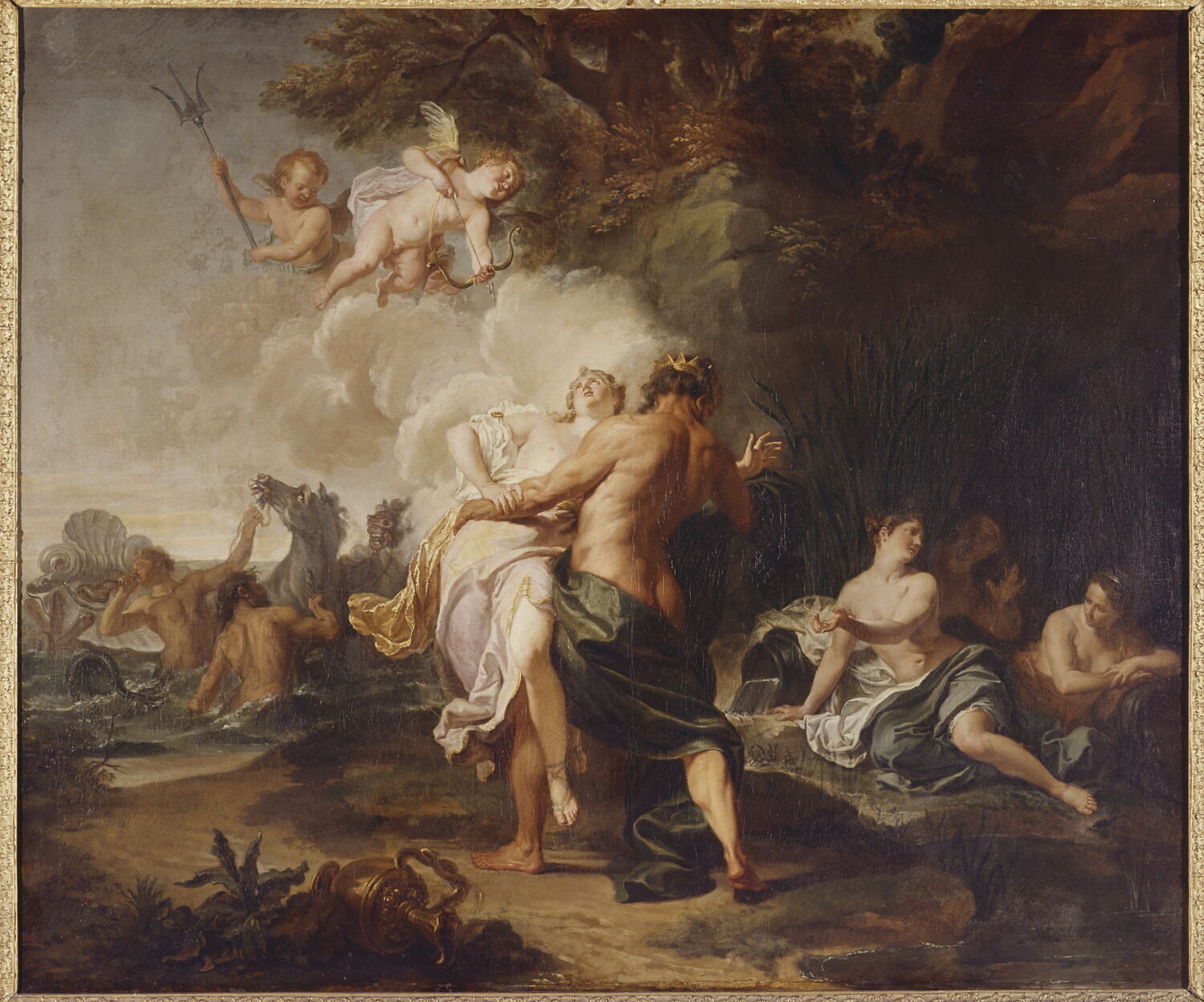 Neptune enlevant Amymone, Coypel, Noël Nicolas, 1e quart du XVIIIe siècle (1720)