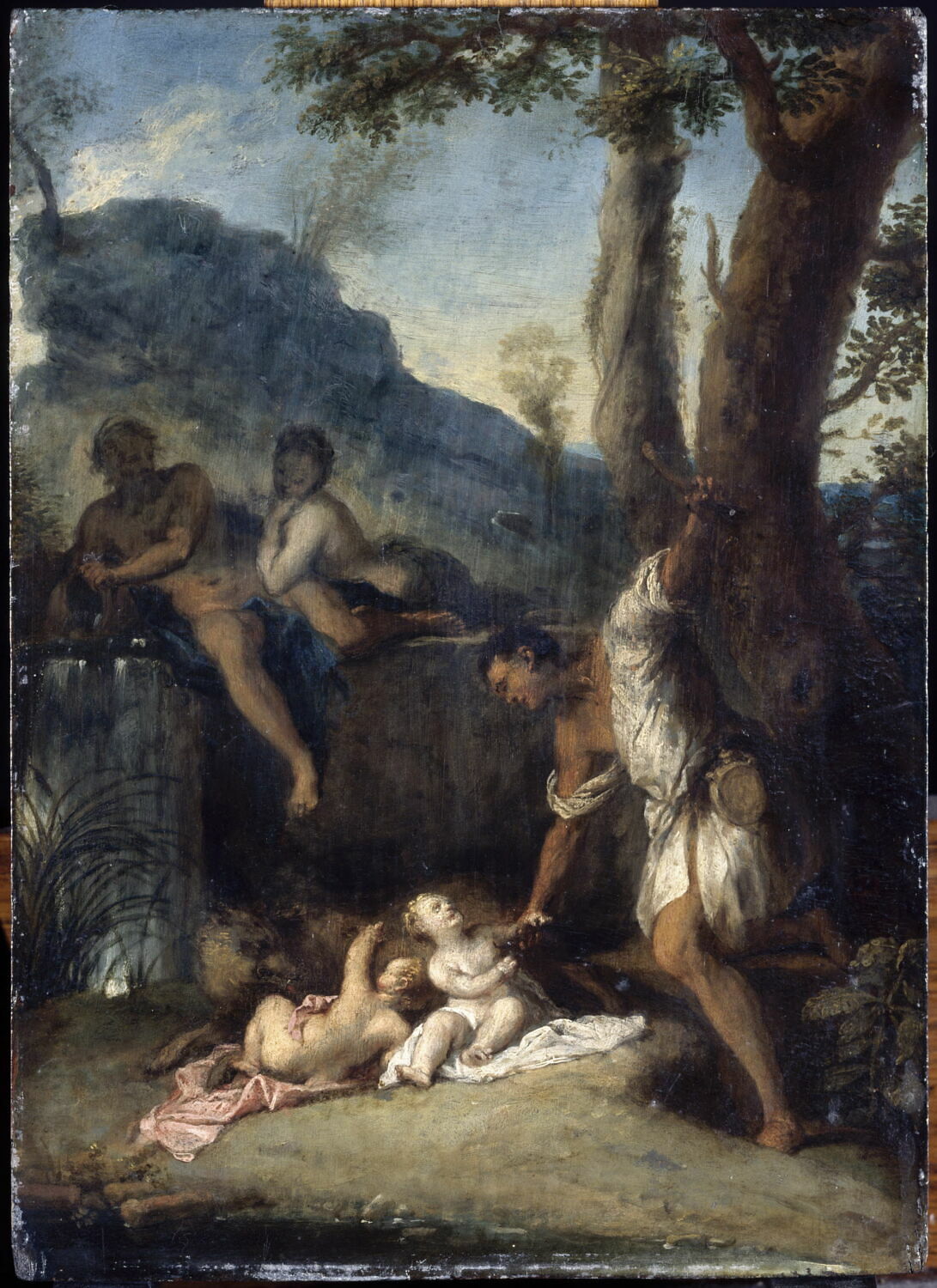 Faustulus recueillant Romus et Remulus, Vleughels, Nicolas, XVIIIe siècle (1724)