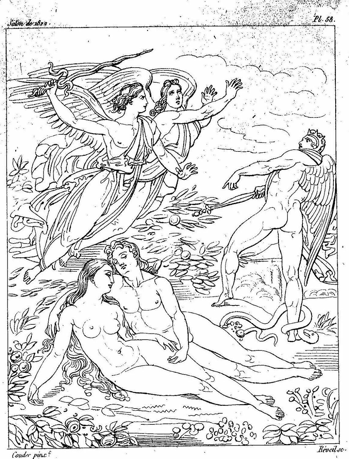 Adam et Ève, Couder, Auguste, XIXe siècle (1800 - 1900)