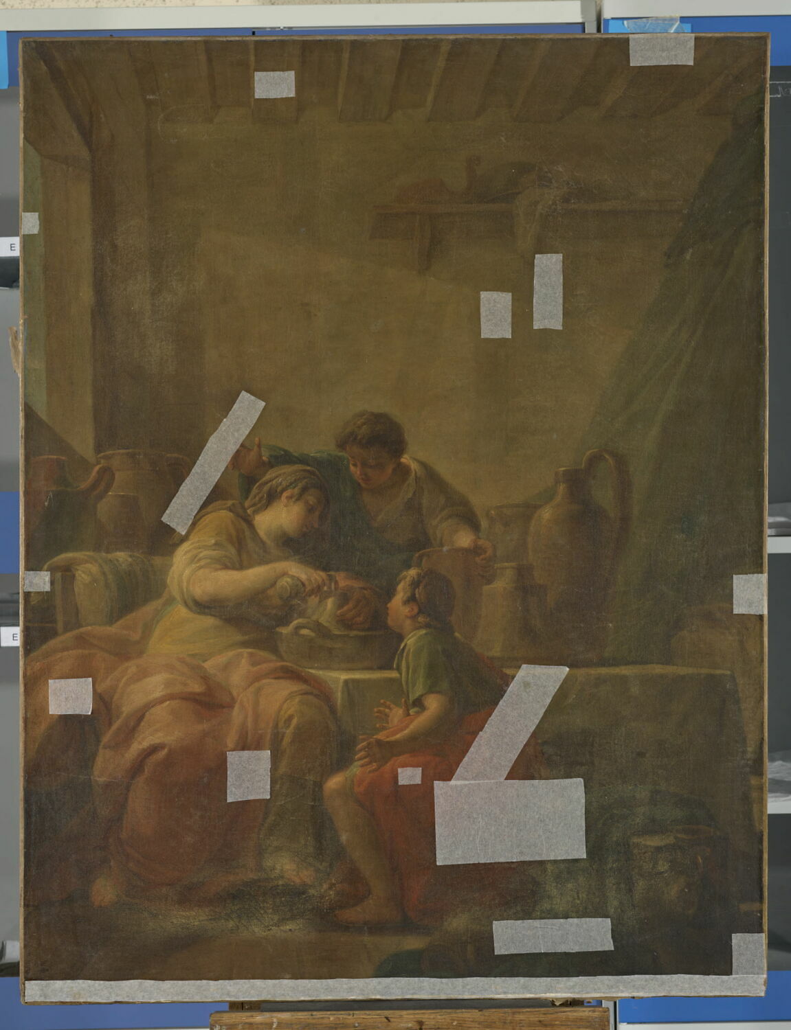 Le Miracle du prophète Elisée en faveur d'une pauvre veuve, dont l'huile se multiplie, dit aussi, La Veuve de Sarepta, Lépicié, Nicolas-Bernard, XVIIIe siècle (1700 - 1800)