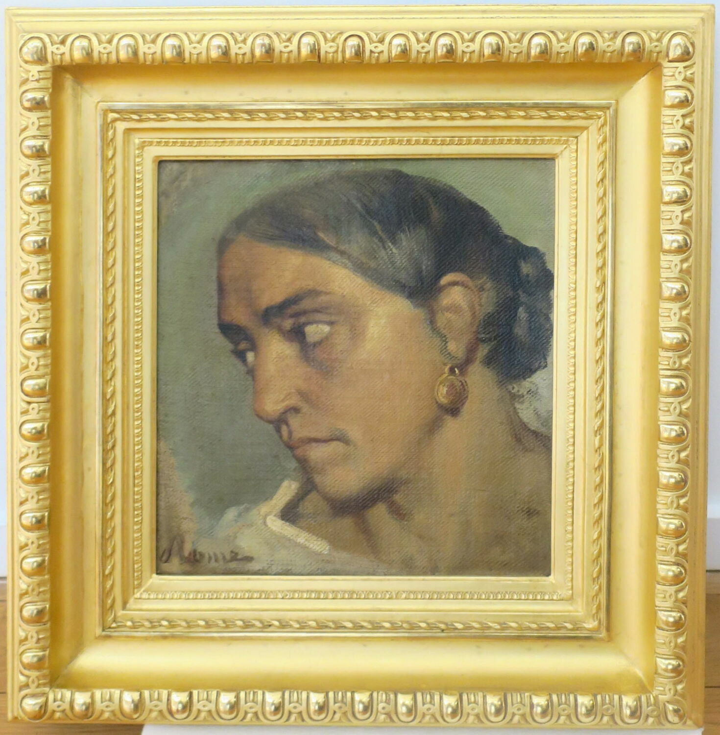 Étude de tête de femme italienne à la boucle d'oreille, Chassériau, Théodore, XIXe siècle (Vers 1840 - 1841) (1840 - 1841)