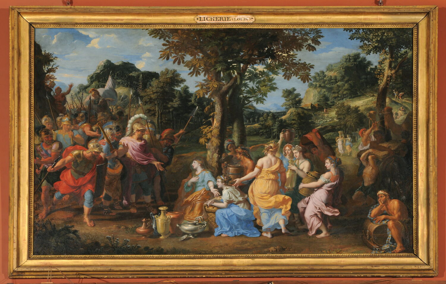 Abigaïl, femme de Nabal, cherchant à fléchir, par des présents David,irrité contre son mari, qui lui avait refusé son secours, Licherie, Louis, 4e quart du XVIIe siècle (1679)