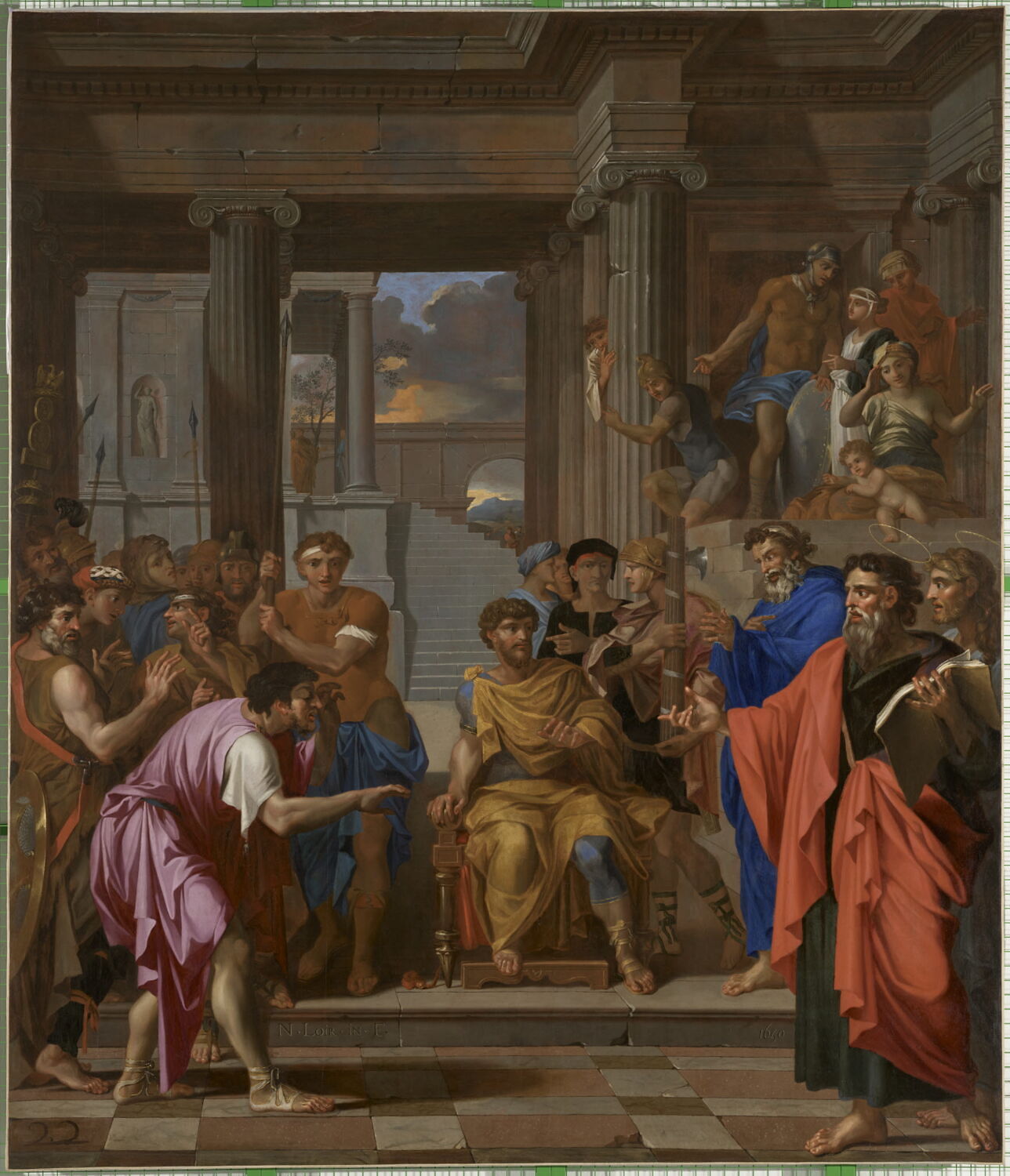 Saint Paul convertissant le Proconsul Sergius en rendant aveugle le magicien Barjésu, Loir, Nicolas, XVIIe siècle (1650)