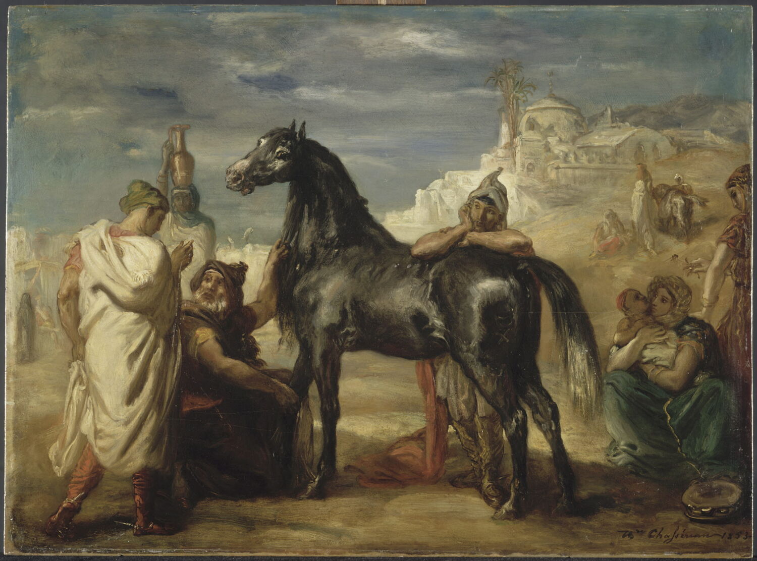 Marchand arabe présentant une jument, Chassériau, Théodore, XIXe siècle (1800 - 1900)
