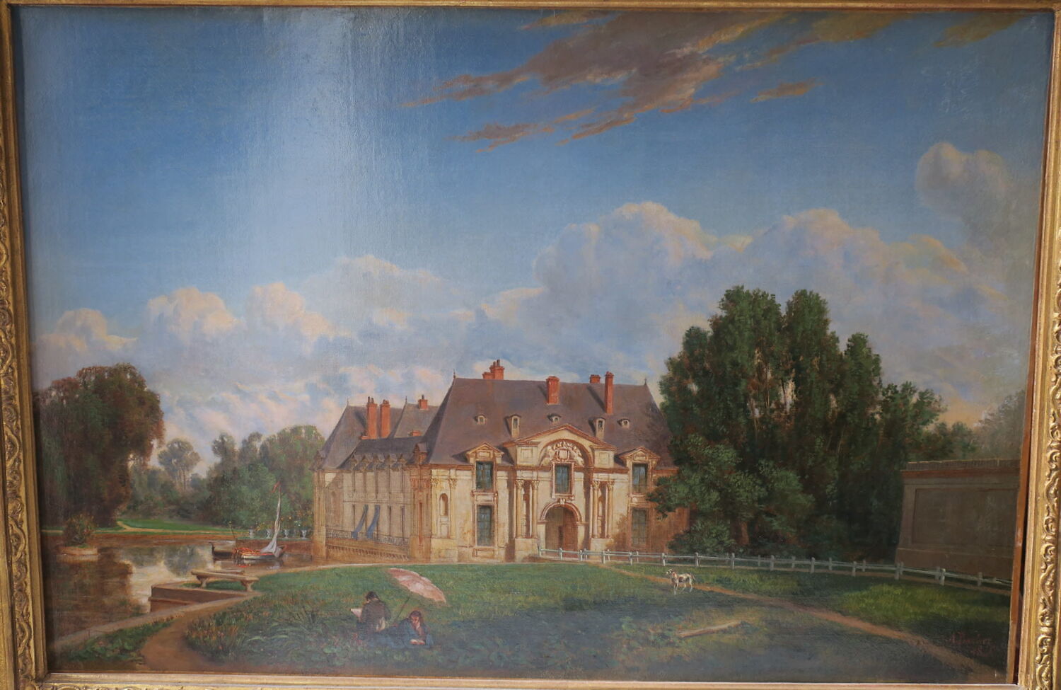 Vue du château de Chantilly, prise de la grille d'honneur, Barbier, Nicolas Alexandre, 2e quart du XIXe siècle (1846)