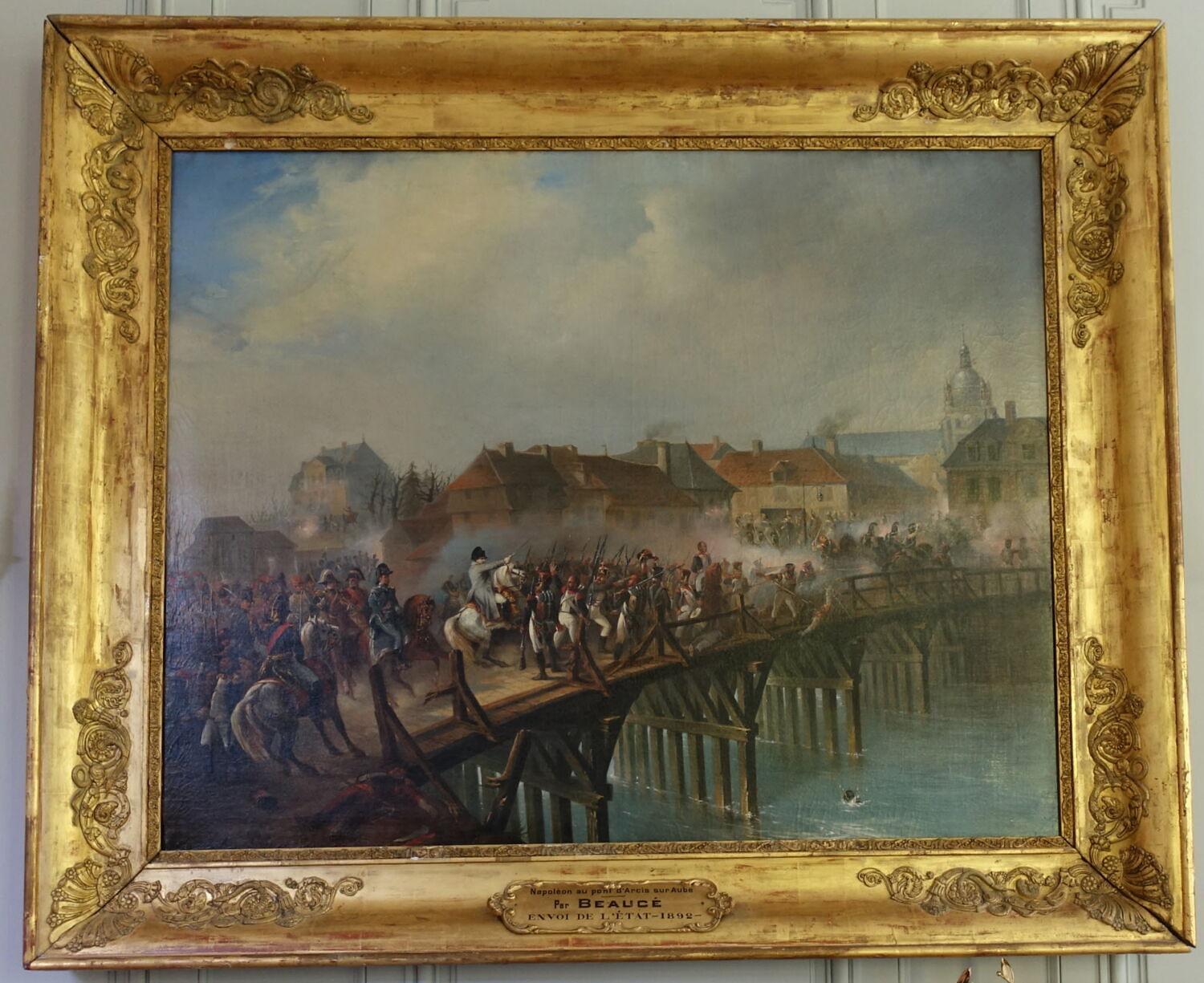 Napoléon au pont d'Arcis-sur-Aube, le 20 mars 1814, Beaucé, Jean Adolphe, 2e quart du XIXe siècle (1843)