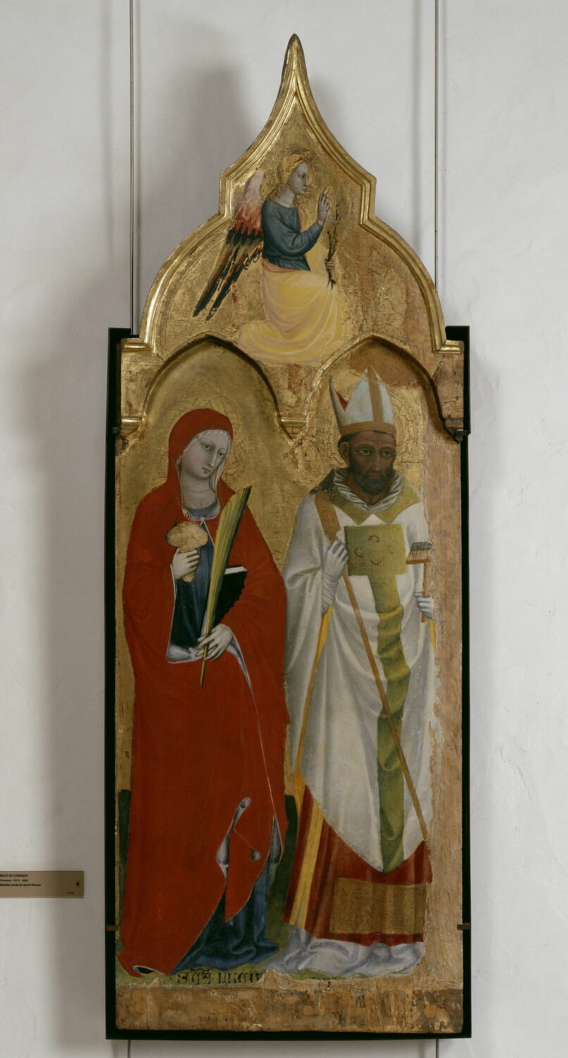 Sainte Lucie et saint Blaise / au-dessus, Ange de l'Annonciation, Bicci di Lorenzo, XVe siècle (1400 - 1500)