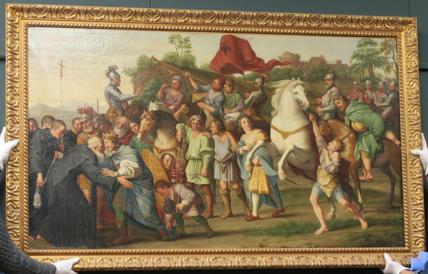 Saint Nil rencontrant l'empereur Othon, Dominiquin, XVIIe siècle (1600 - 1700)