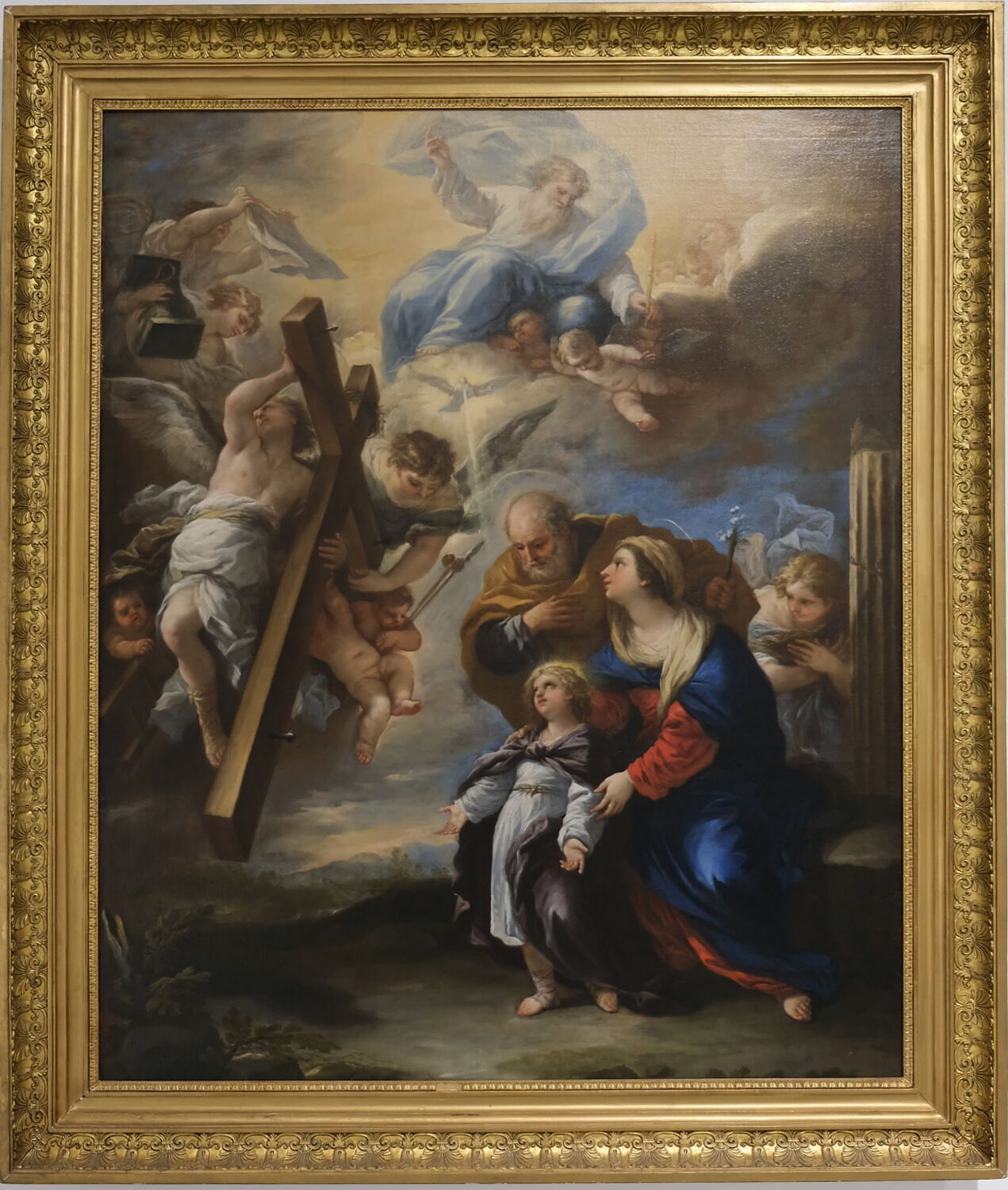 Jésus se soumet à la mort pour le salut des hommes, dit aussi Sainte Famille avec vision de la Croix, Giordano, Luca, XVIIe siècle (1600 - 1700)
