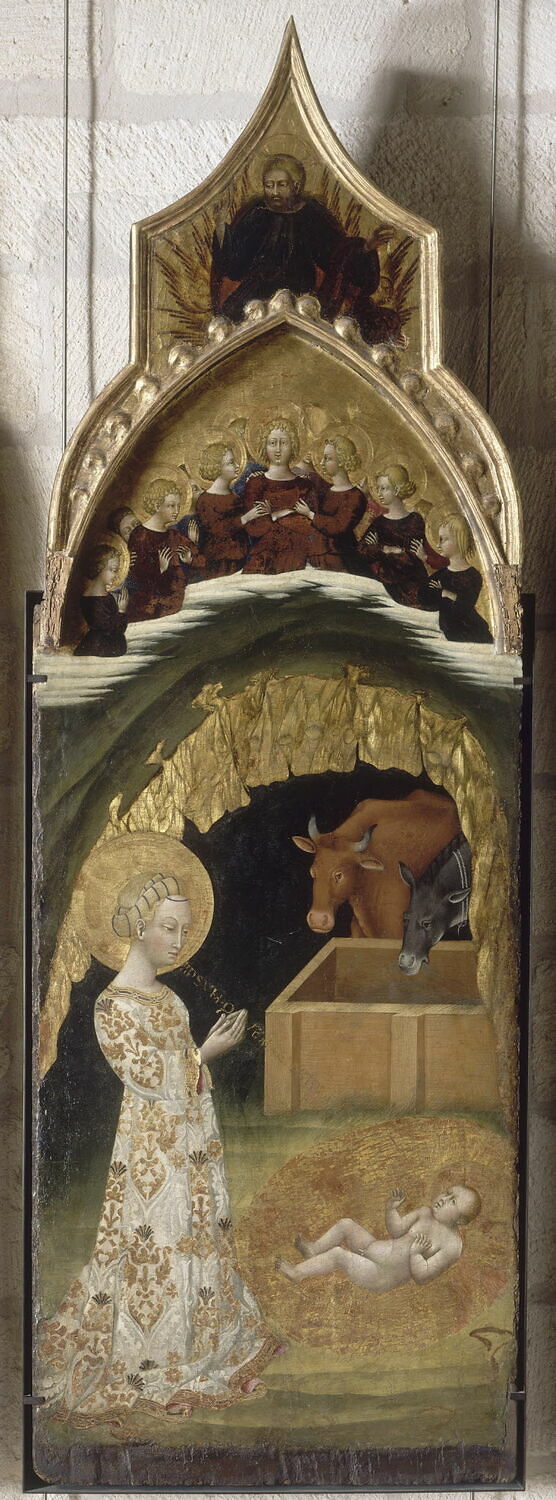 La Nativité (au-dessus : Le Christ bénissant), Giovanni di Paolo, XVe siècle (1400 - 1500)