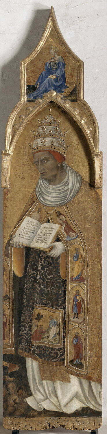 Saint Clément (au-dessus : La Vierge de l'Annonciation), Giovanni di Paolo, XVe siècle (Vers 1455 - 1460) (1455 - 1460)
