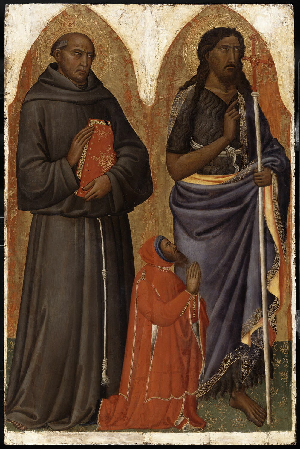 Saint Jean Baptiste, saint Antoine de Padoue et le donateur, Bonifazio Lupi, Tommaso del Mazza, XIVe siècle (1300 - 1400)