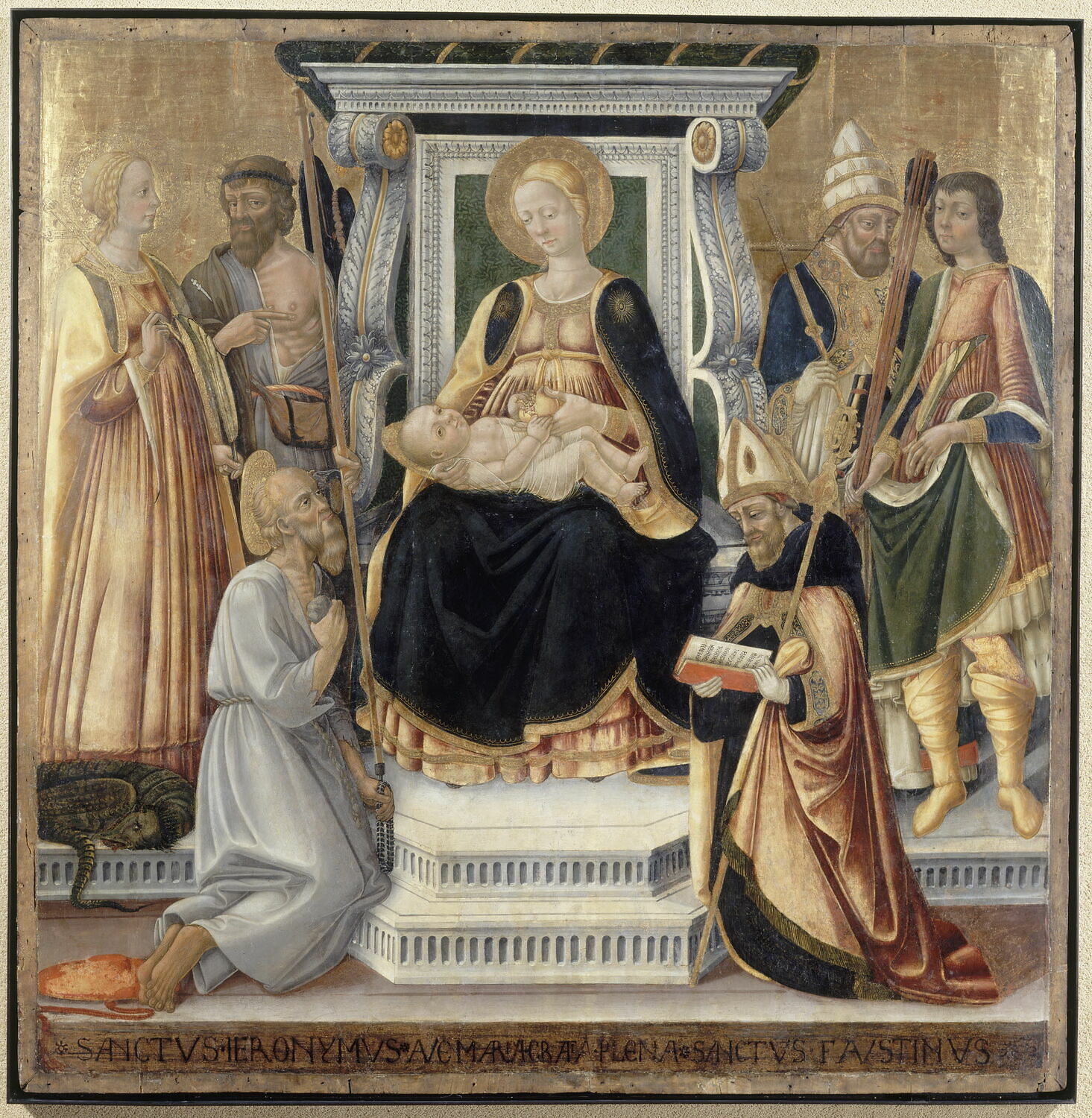 La Vierge et l'Enfant trônant avec six saints, Neri di Bicci, XVe siècle (Vers 1480 - 1490) (1480 - 1490)