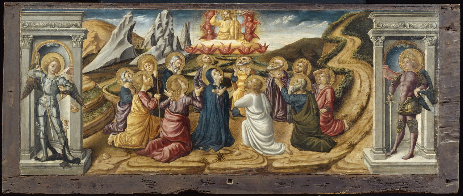 Panneaux du polyptyque de San Venanziano de Camerino : L'Ascension, Niccolò di Liberatore, XVe siècle (1480 - 1489)