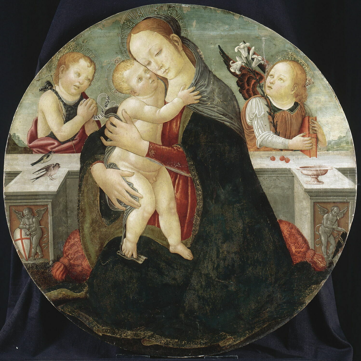 La Vierge et l'Enfant entre le petit saint Jean Baptiste et un ange, Sellaio, XVe siècle (1400 - 1500)