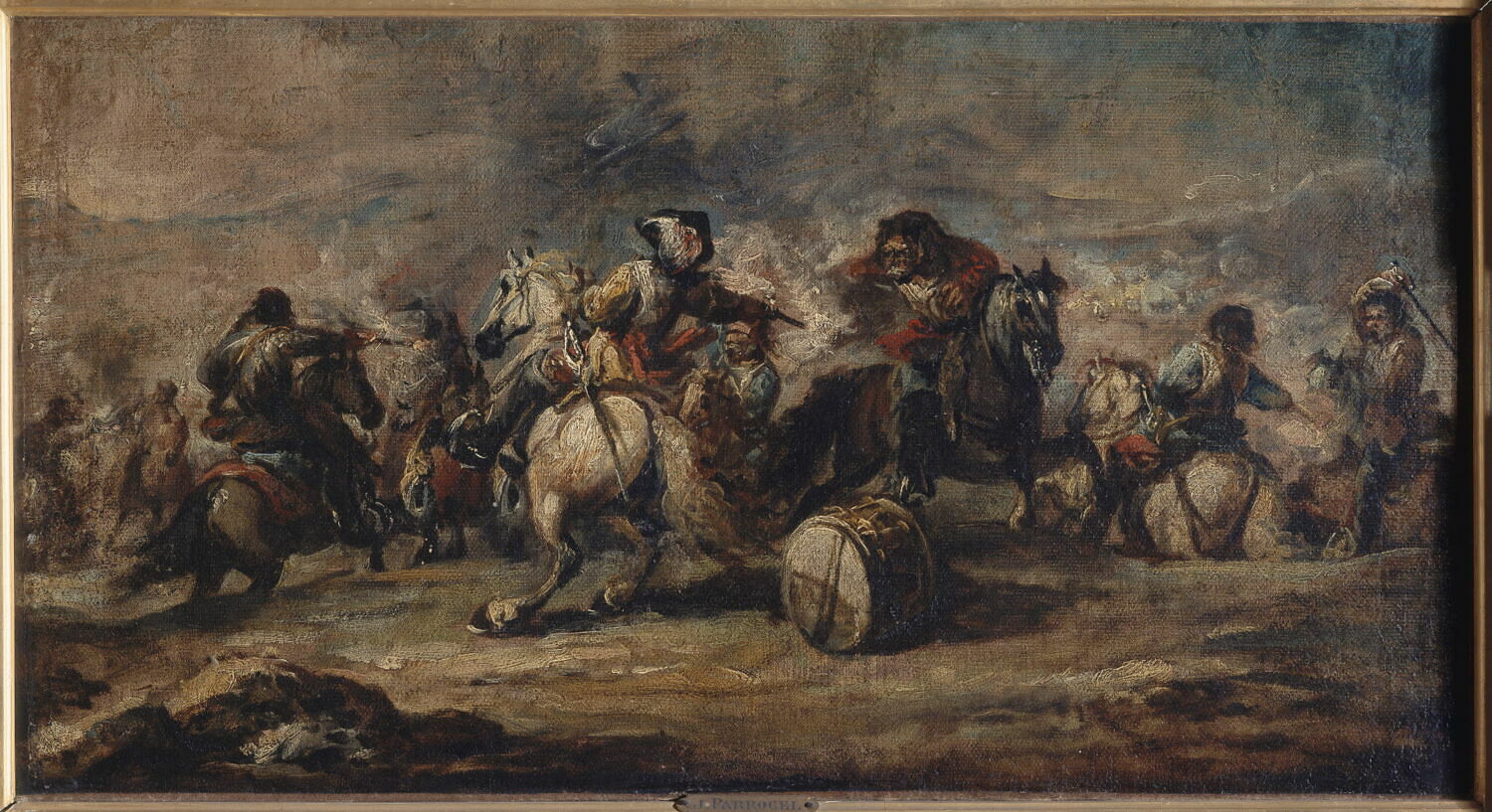 Combat de cavalerie, Simonini, Francesco, XVIIIe siècle (1700 - 1800)
