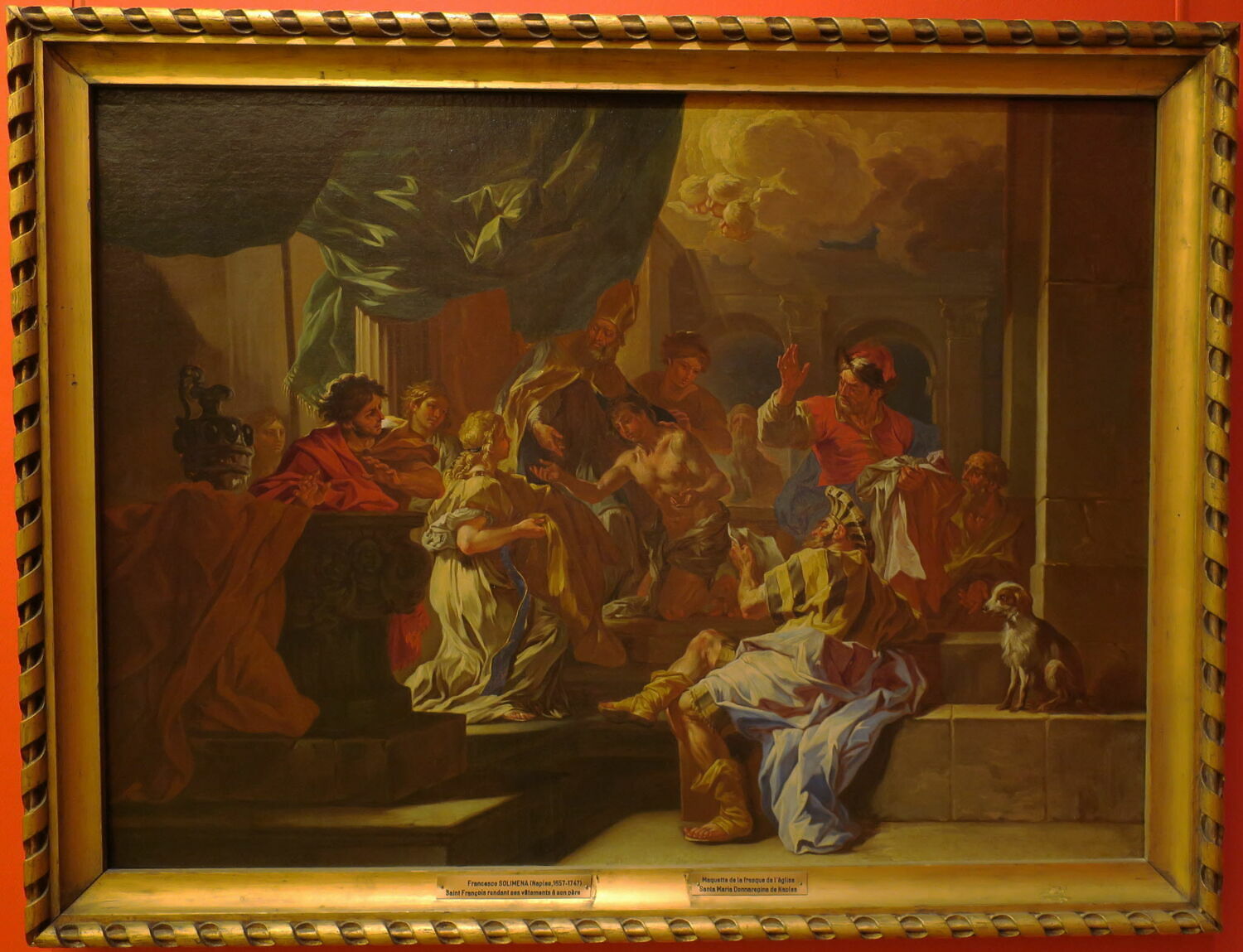 Saint François restitue ses habits à son père, Solimena, Francesco, Fin du XVIIe siècle (1690 - 1699)