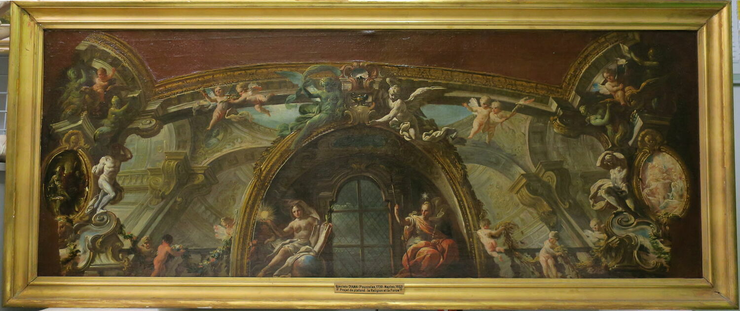 Esquisse de plafond. La Vérité et la Noblesse, Diana, Giacinto, XVIIIe siècle (1700 - 1800)