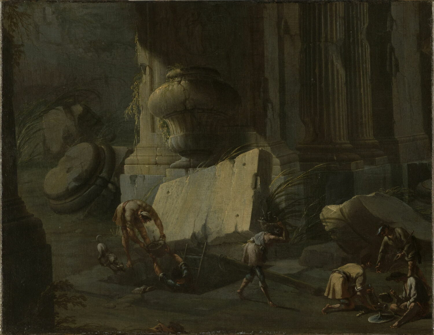 Scène nocturne dans des ruines, Coccorante, Leonardo, XVIIIe siècle (1700 - 1800)