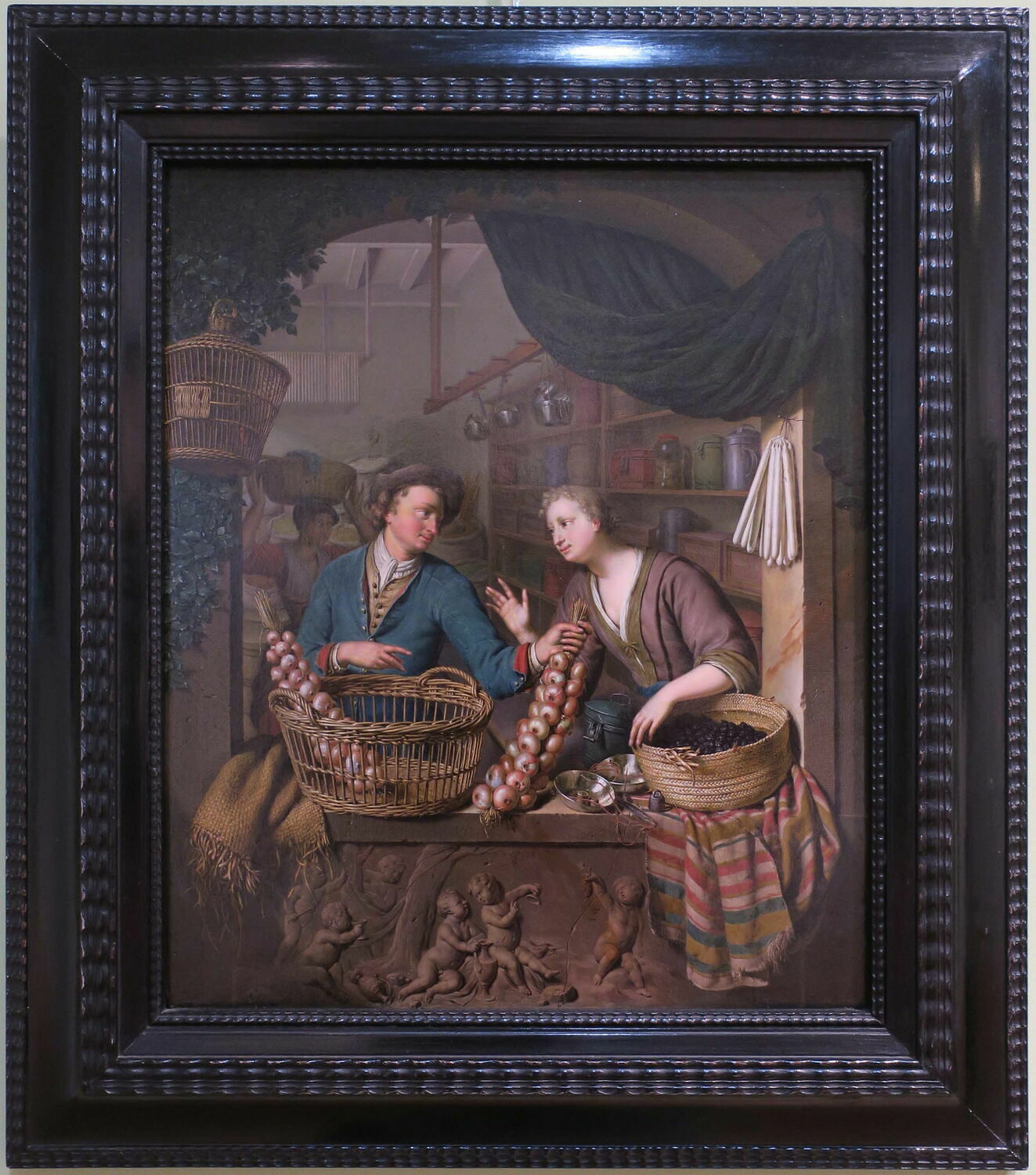 Vendeur d'oignons, Mieris, Frans van, XVIIe siècle (1600 - 1700)