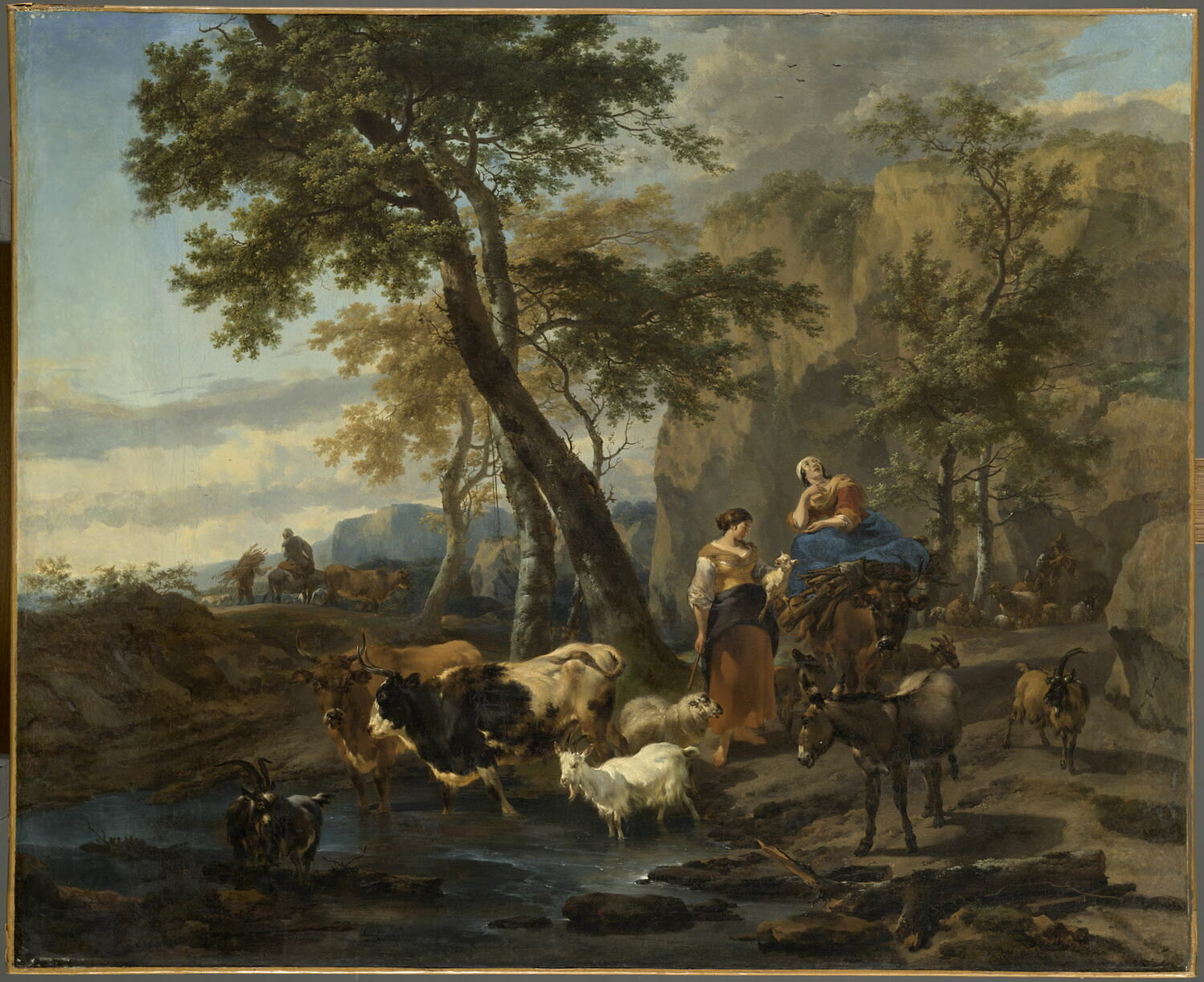 Paysage et animaux, Berchem, Nicolaes Pietersz., XVIIe siècle (1600 - 1700)
