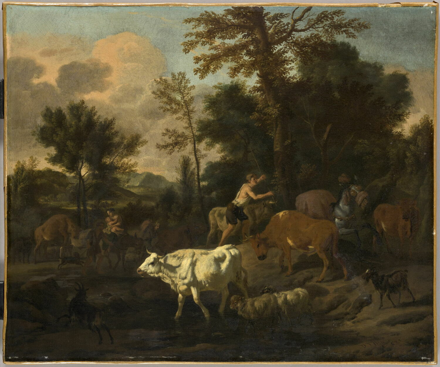 Paysage et animaux, Bergen, Dirck van, XVIIe siècle (1668)