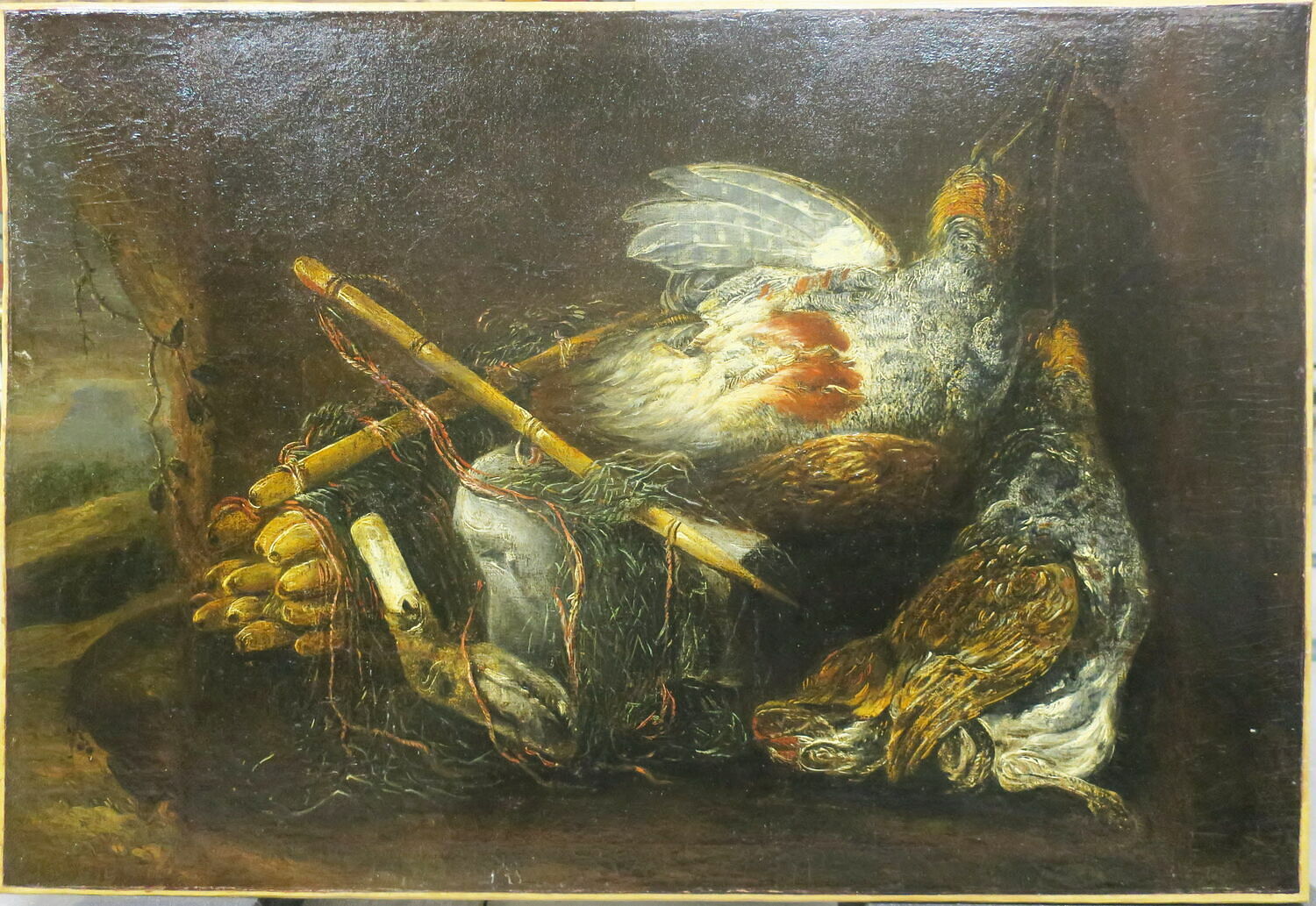 Deux perdreaux morts et filets de chasse, Ян Фейт, XVII век (1600–1700)
