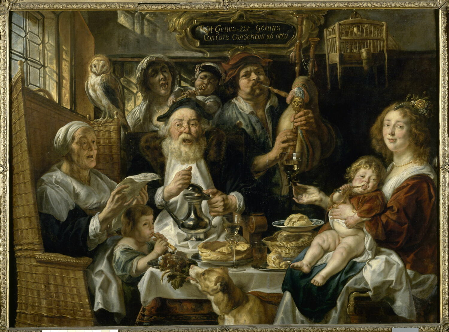Les Jeunes piaillent comme chantent les vieux, Jordaens, Jacob, XVIIe siècle (1600 - 1700)
