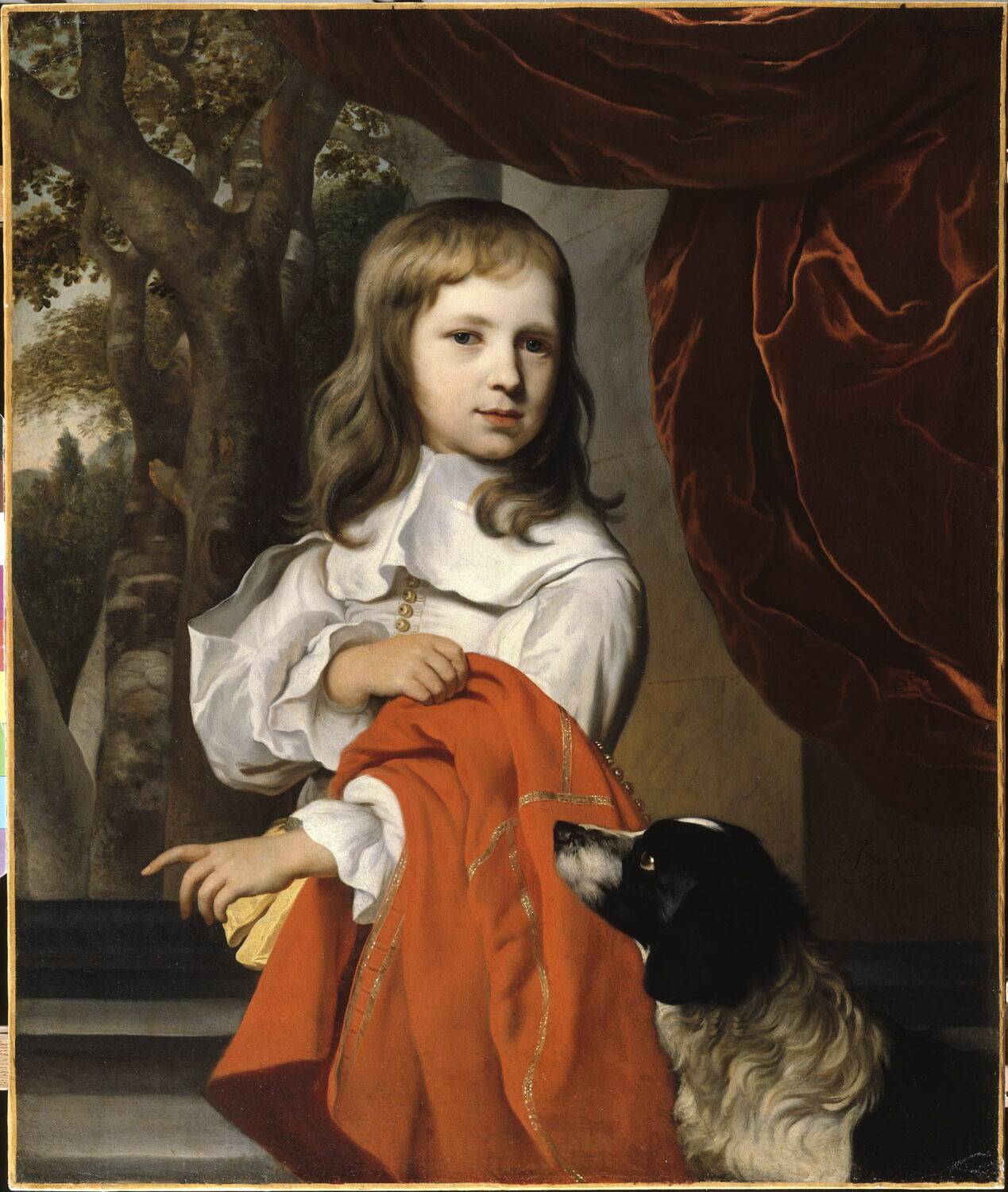 Portrait de jeune garçon au chien, Van Loo, Jacob, XVIIe siècle (1658)