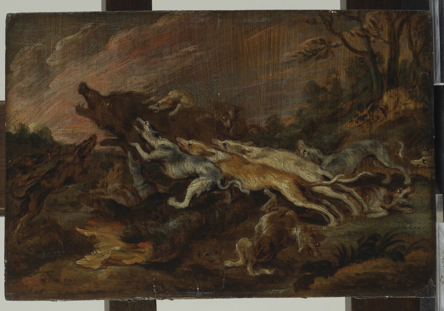 Chasse au sanglier, esquisse, Vos, Paul de, XVIIe siècle (1600 - 1700)