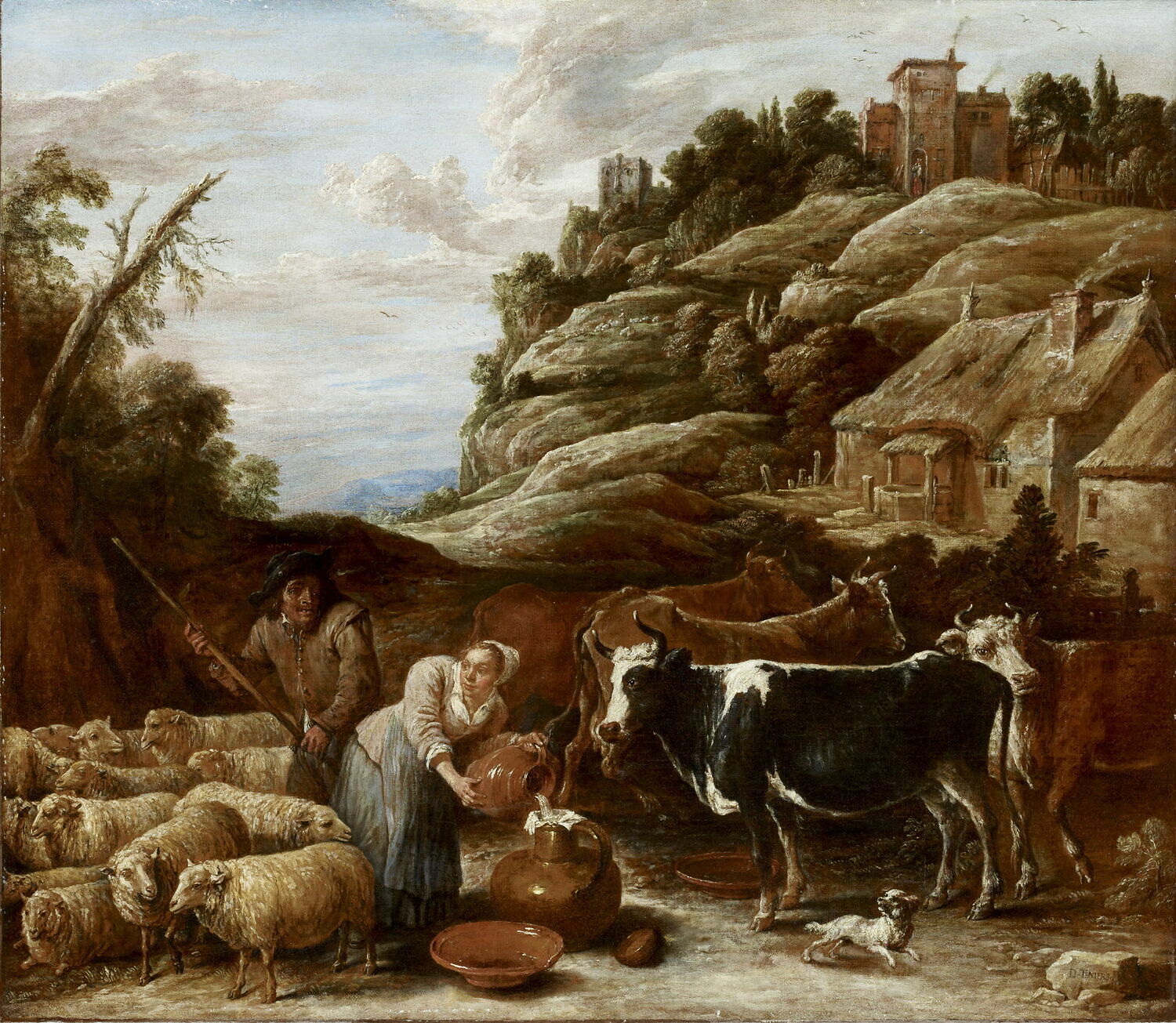 La Traite du troupeau, Teniers, David II, XVIIe siècle (1600 - 1700)