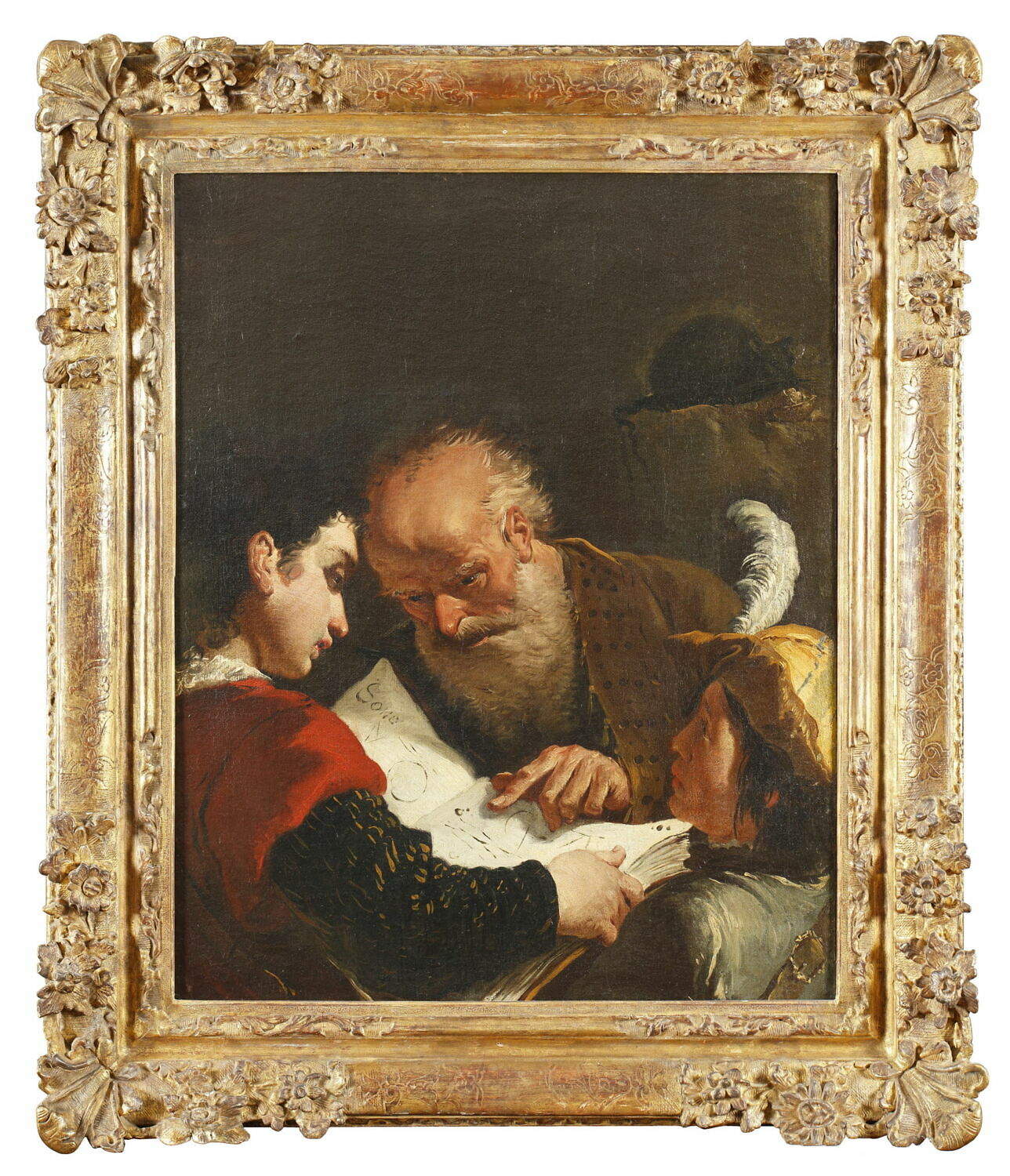 La Leçon de géométrie, Fontebasso, Francesco, Milieu du XVIIIe siècle (vers 1750 - 1760)