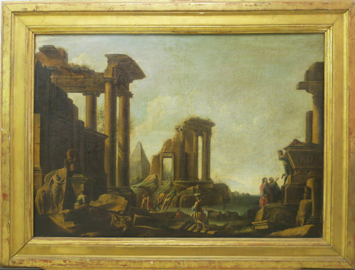 Ruines au bord de la mer ou avec un grand arc triomphal au milieu, Ghisolfi, Giovanni, XVIIe siècle (1600 - 1700)