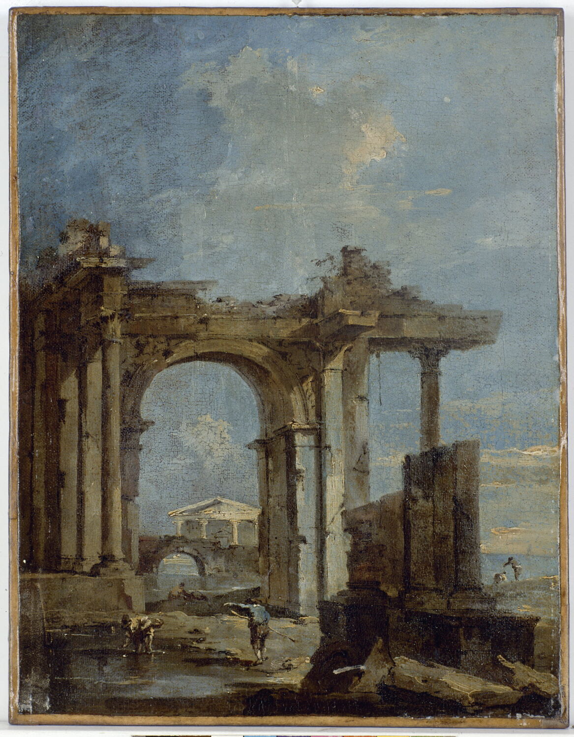 Une Arcade. Paysage vénitien, Guardi, Francesco, XVIIIe siècle (1700 - 1800)