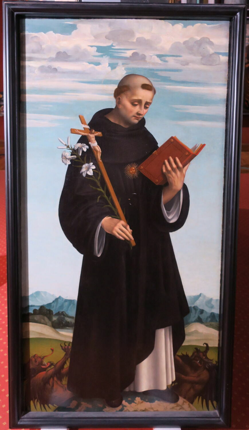 Saint Antoine (panneau supérieur du polyptyque "Crespi"), Marco d'Oggiono, XVIe siècle (Vers 1515 - 1519) (1515 - 1519)