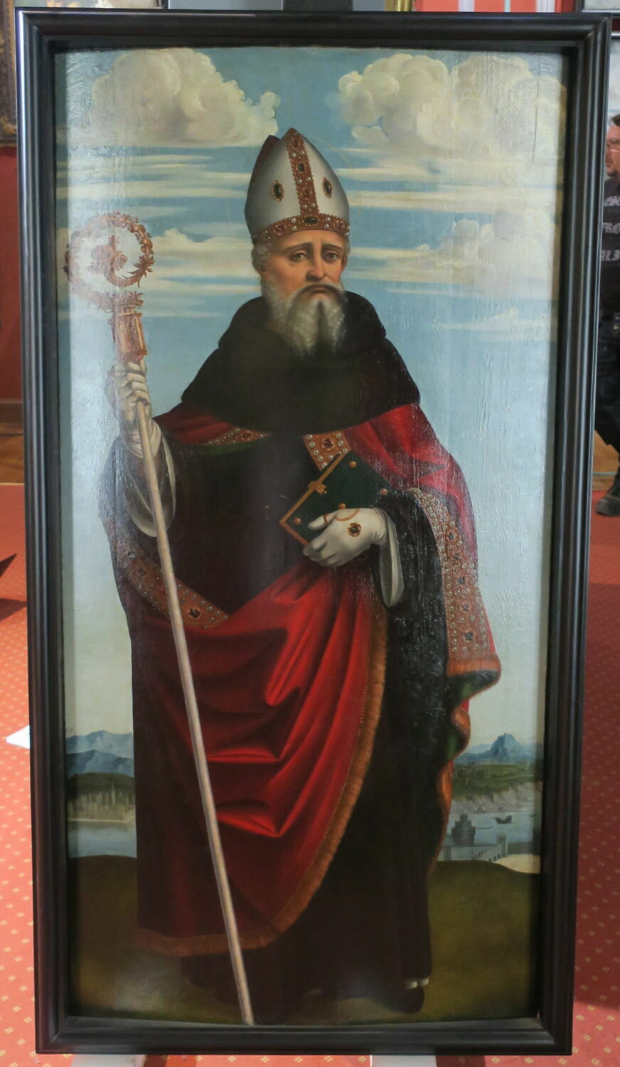 Saint Augustin (panneau supérieur du polyptyque "Crespi"), Marco d'Oggiono, XVIe siècle (Vers 1515 - 1519) (1515 - 1519)