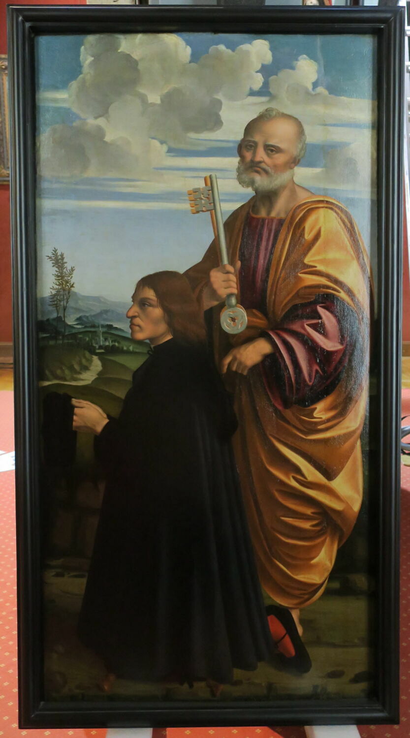 Saint Pierre et un donateur (panneau inférieur du polyptyque "Crespi"), Marco d'Oggiono, XVIe siècle (Vers 1515 - 1519) (1515 - 1519)