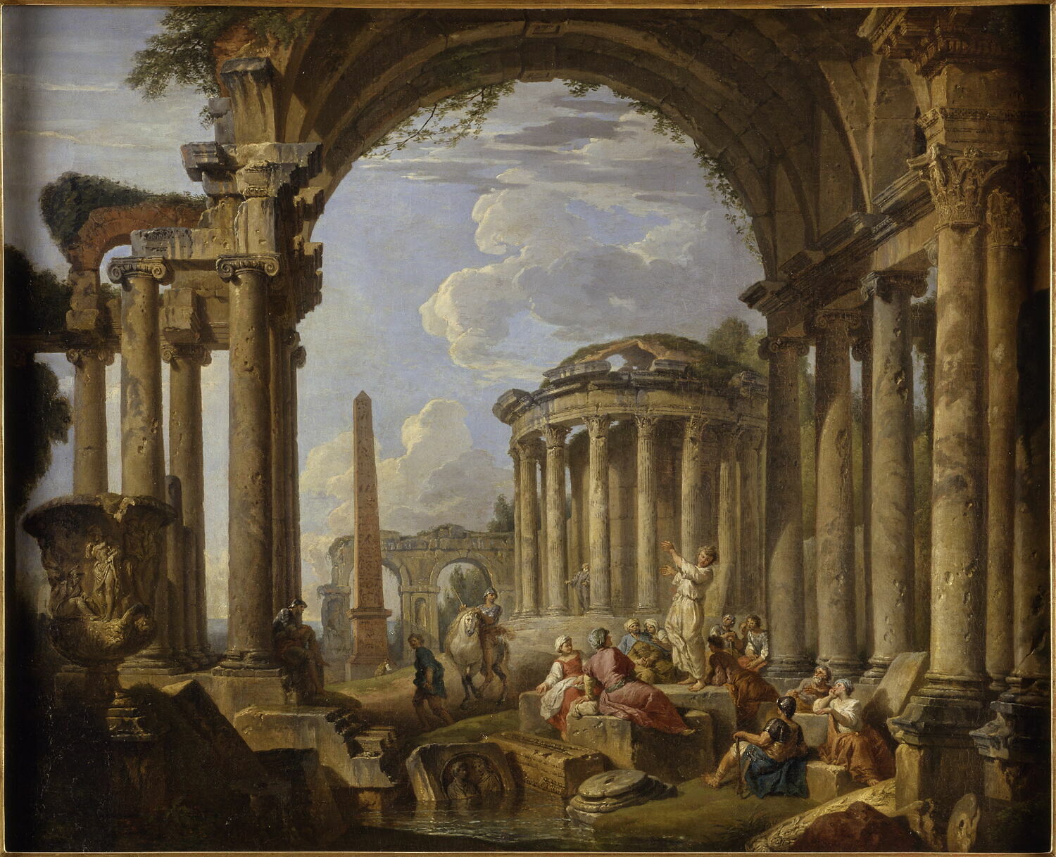 Prédication dans des ruines antiques, Panini, Giovanni Paolo, XVIIIe siècle (vers 1740 - 1750)