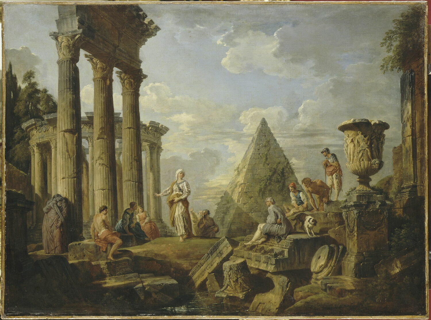 Une sibylle prêchant dans des ruines, Panini, Giovanni Paolo, Milieu du XVIIIe siècle (Vers 1750) (vers 1750)