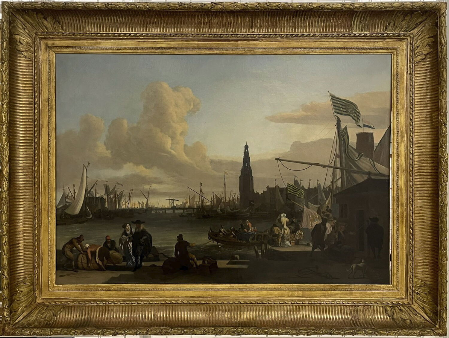 Vue d'Amsterdam, près de la Tour des Empaqueteurs de hareng, Backhuysen, Ludolf, XVIIe siècle (1665)